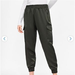 Zara Satin Cargo Joggers